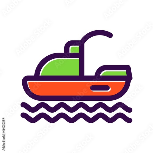 Ski Jet Filled Vector Icon Design