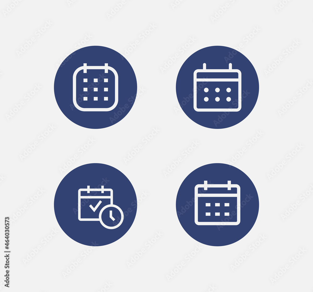 Calendar vector line icon set. Calendar vector line icon set.