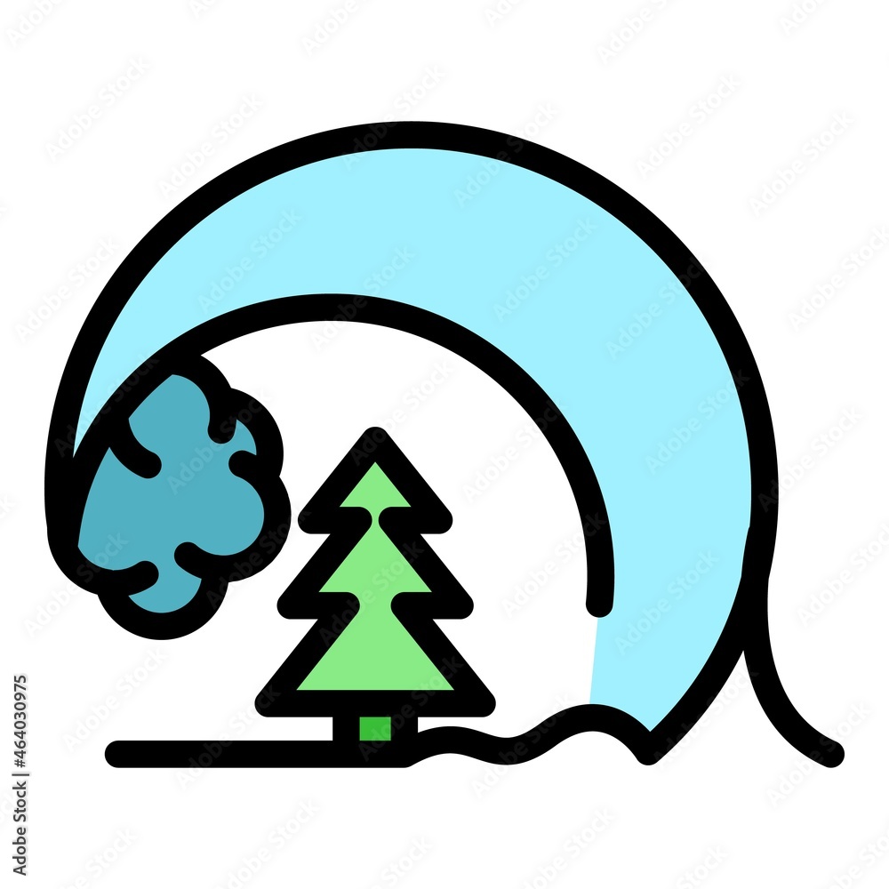 Tsunami wave on park icon. Outline tsunami wave on park vector icon color flat isolated Tsunami wave on park icon. Outline tsunami wave on park vector icon color flat isolated