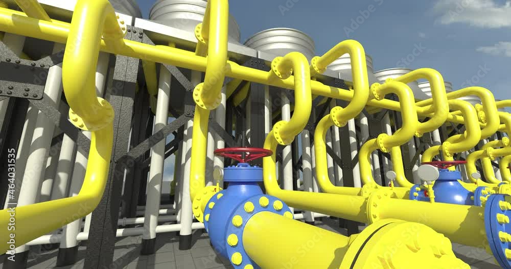 Chiller cooling system at the compressor station, seamless loop, time lapse. Chiller cooling system at the compressor station, seamless loop, time lapse.