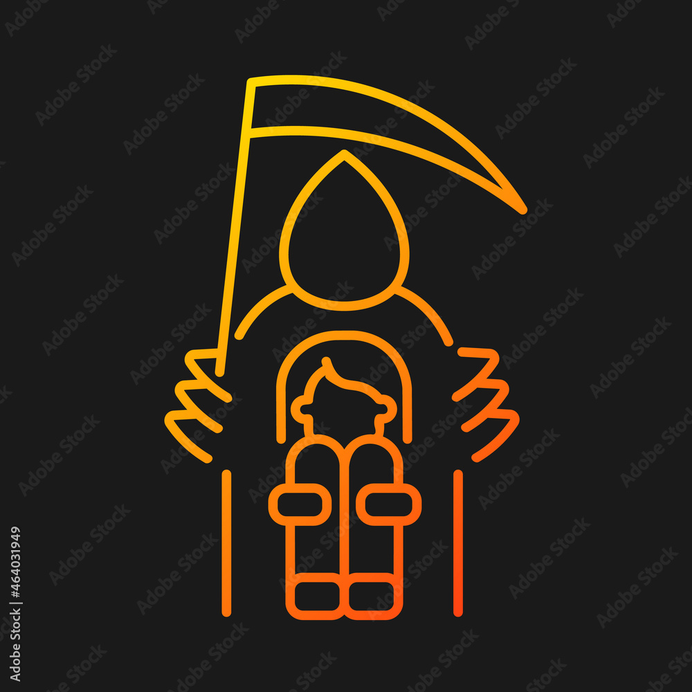 Fear Of Death Gradient Vector Icon For Dark Theme Thanatophobia fear-of-death-gradient-vector-icon-for-dark-theme-thanatophobia