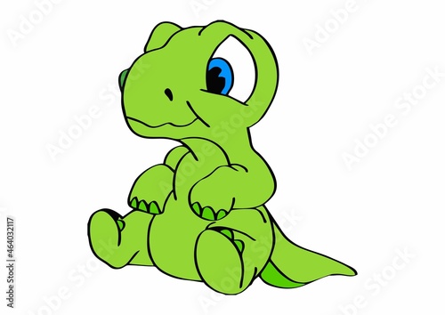 green baby dinosaur cute little dinosaur cartoon