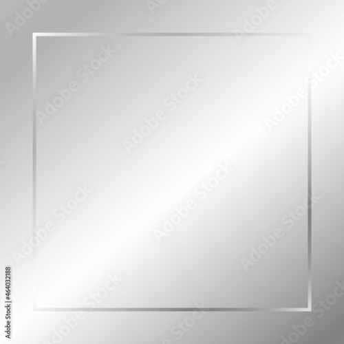 Shiny metallic background with frame. Vector illustration.