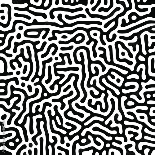 Turing Pattern Seamless Black Background