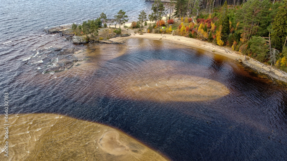 Beautiful view from the shore of lake Onega.