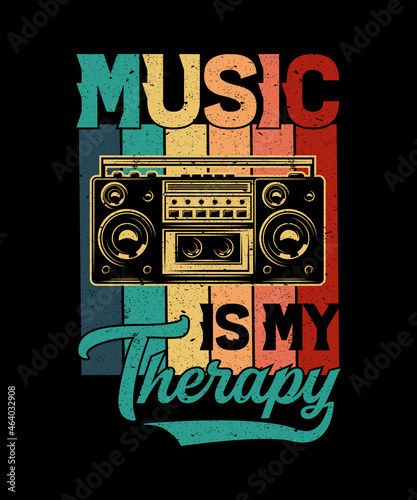 Music is my therapy t-shirt design for a music lover