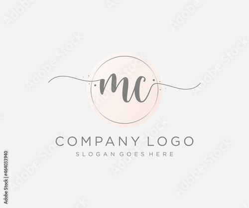 Initial MC feminine logo. Usable for Nature, Salon, Spa, Cosmetic and Beauty Logos. Flat Vector Logo Design Template Element.