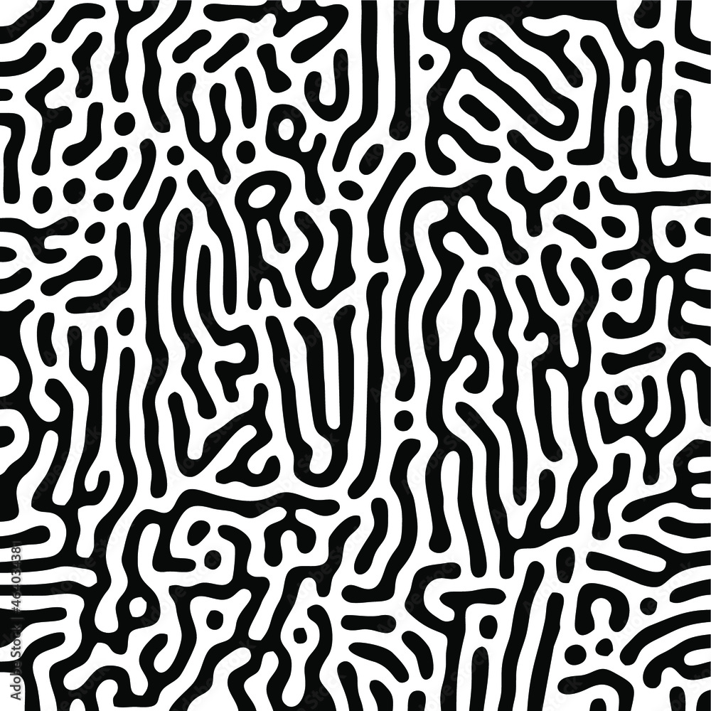 Turing Pattern Seamless Black Background