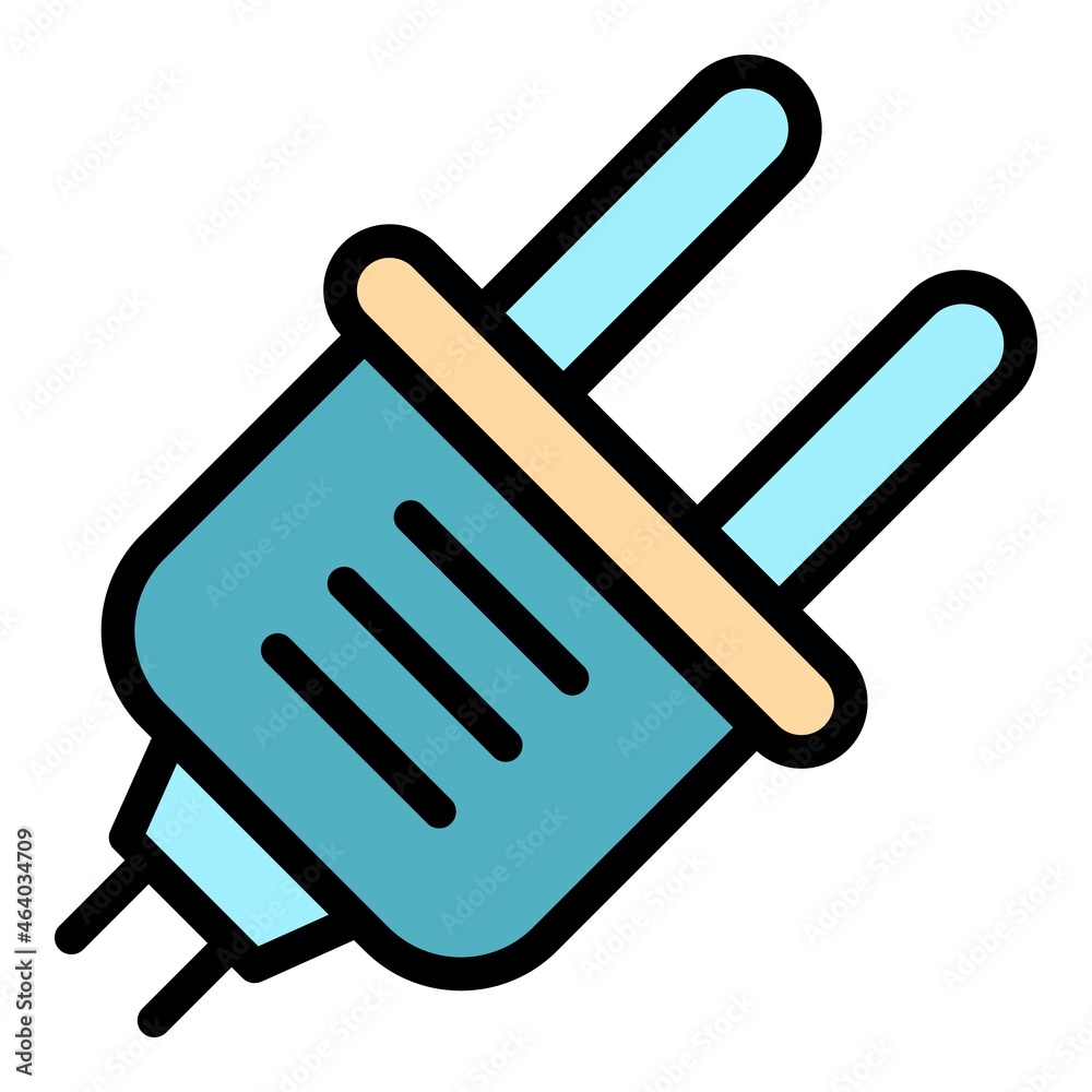 Europe plug icon. Outline europe plug vector icon color flat isolated Europe plug icon. Outline europe plug vector icon color flat isolated