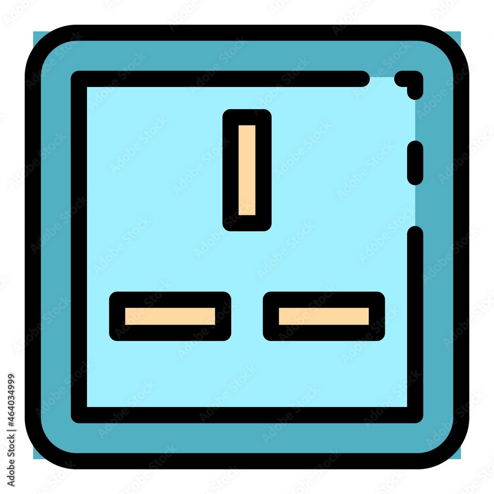 American power socket icon. Outline american power socket vector icon color flat isolated American power socket icon. Outline american power socket vector icon color flat isolated