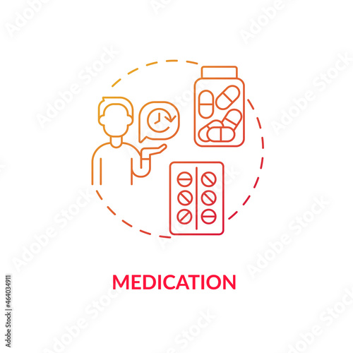 Medication concept icon. Treatment for ADHD in adults abstract idea thin line illustration. Helping control symptoms. Increasing concentration. Vector isolated outline color drawing