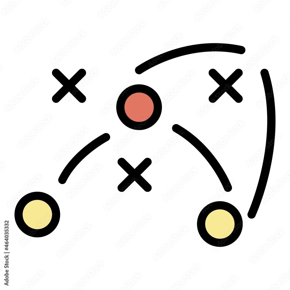 Team soccer tactic icon. Outline team soccer tactic vector icon color flat isolated Team soccer tactic icon. Outline team soccer tactic vector icon color flat isolated