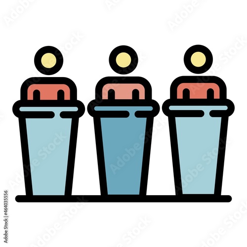 Soccer conference icon. Outline soccer conference vector icon color flat isolated