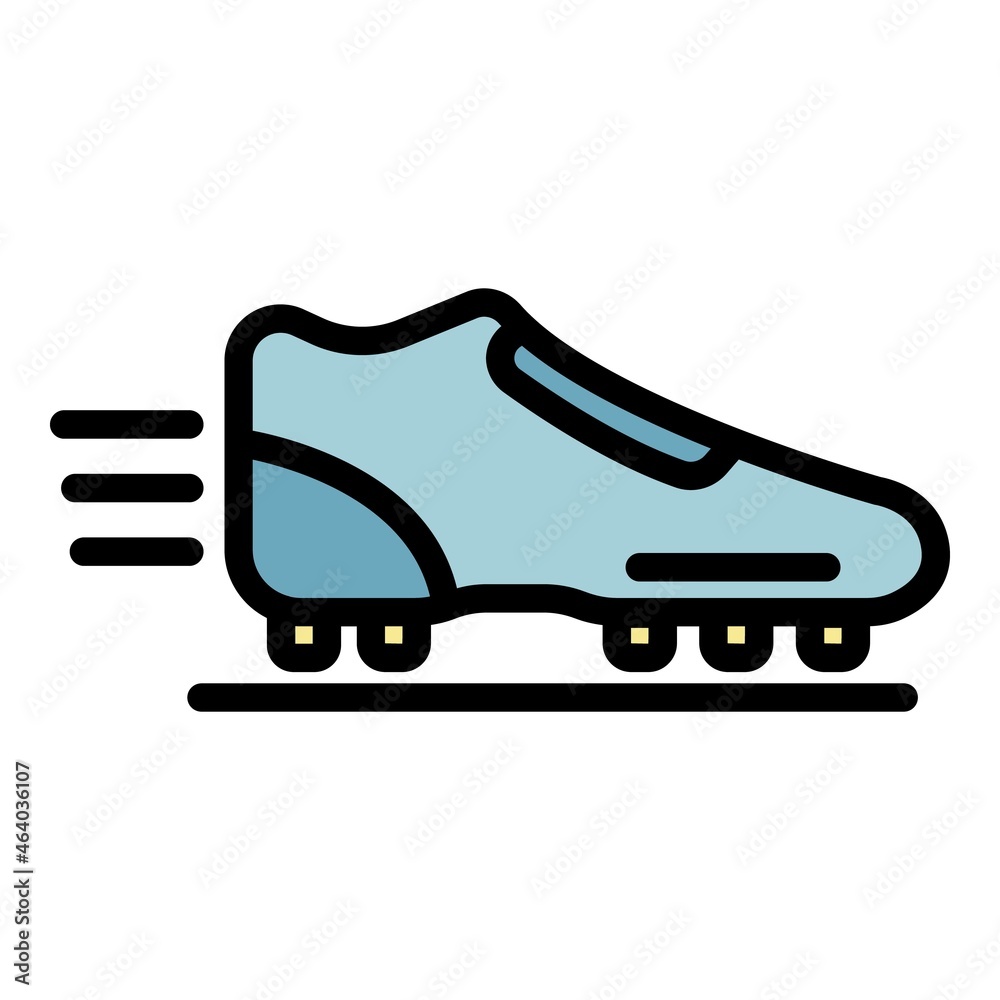 Soccer boot icon. Outline soccer boot vector icon color flat isolated Soccer boot icon. Outline soccer boot vector icon color flat isolated