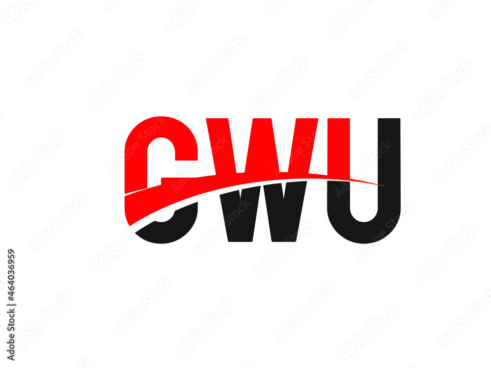 GWU Letter Initial Logo Design Vector Illustration