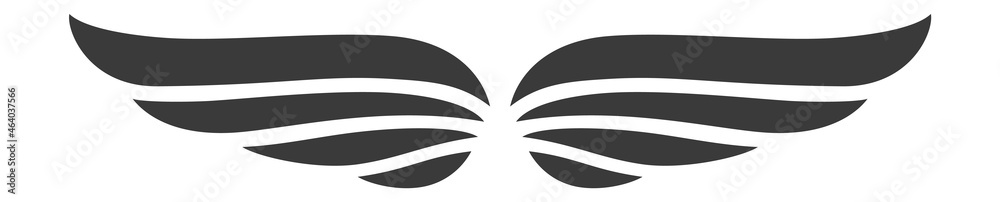 Minimal simple swan wings tattoo symbol vector illustration