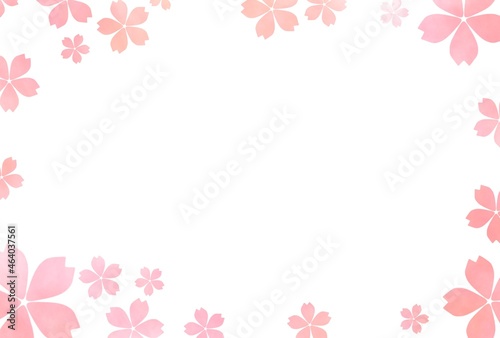 桜の水彩フレーム イラスト