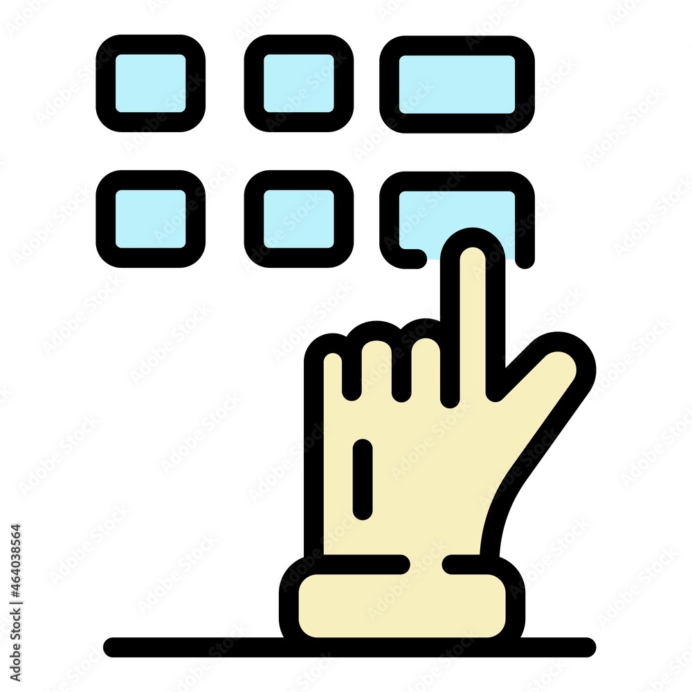 Atm buttons icon. Outline atm buttons vector icon color flat isolated Atm buttons icon. Outline atm buttons vector icon color flat isolated
