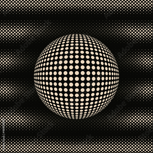 surfing sphere on dots ripples in ivory black shades