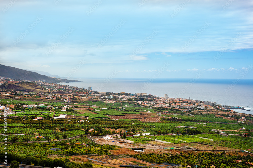 Panoramic view of La Orotava valley in Tenerife. Canary Islands. Tenerife.