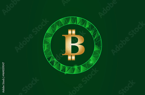 Blockchain - bitcoin software platform isolated on blue background. Bitcoin blockchain for digital asset, financial system and presentation material. Bitcoin blockchain vector illustration