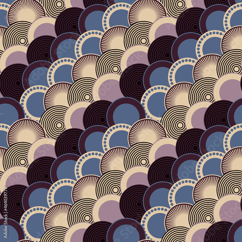 japanese style seamless scales multicolor retro