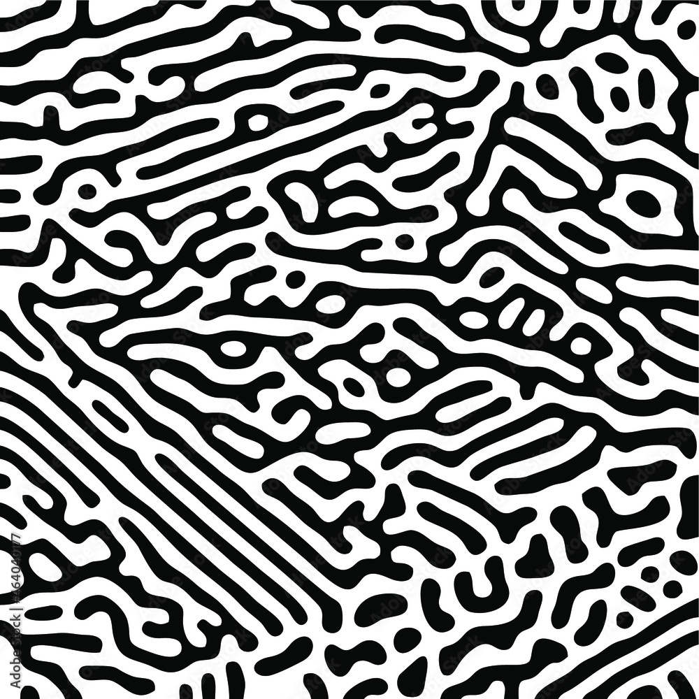 Turing Pattern Seamless Black Background