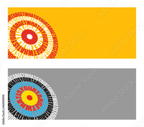 What is Your Target text wrap, circle dartboard Archery target set in perspective view with copy space, vector illustration.