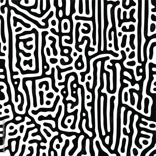 Turing Pattern Seamless Black Background