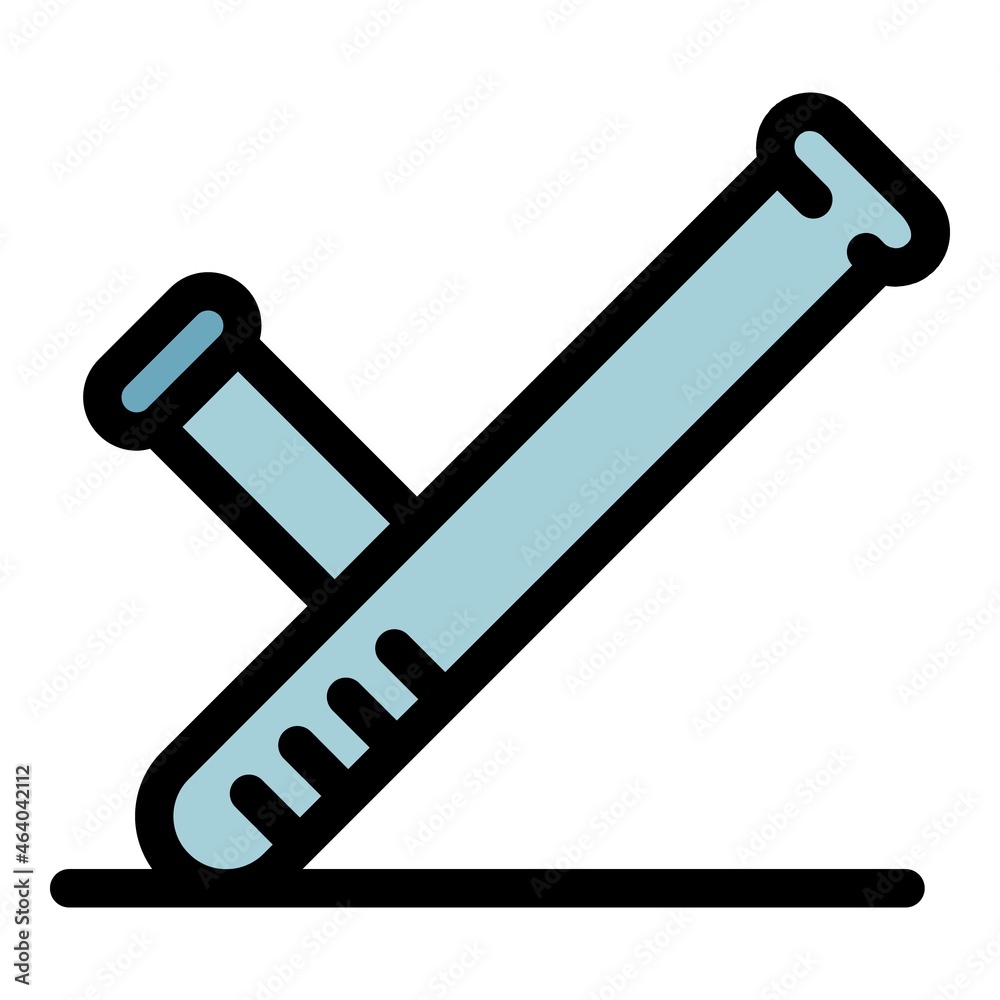 Police baton icon. Outline police baton vector icon color flat isolated
