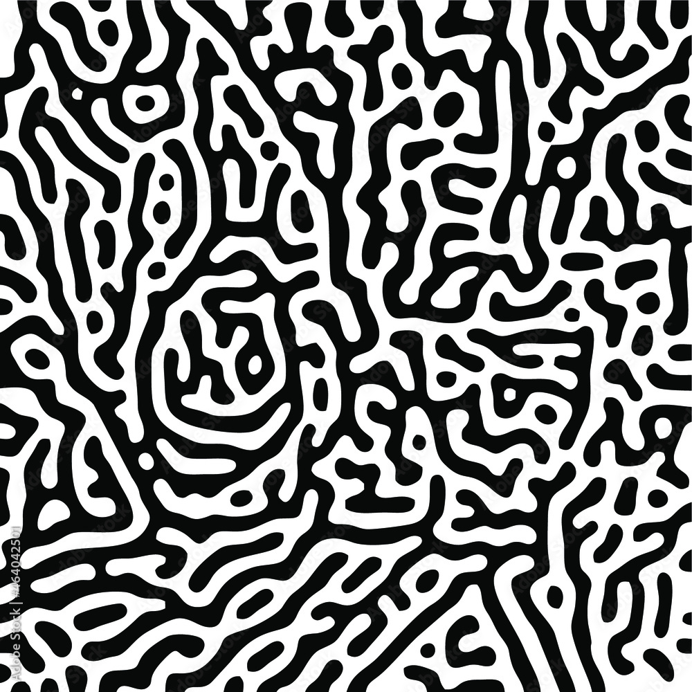 Turing Pattern Seamless Black Background