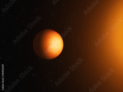 Planet near the sun. Dawn on an alien planet. Travel to another star system. 