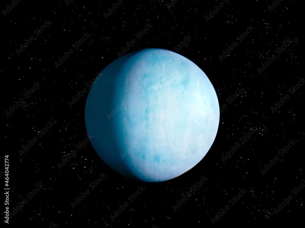 Twin Earth in space, planet with water and atmosphere, space background 3d illustration. 