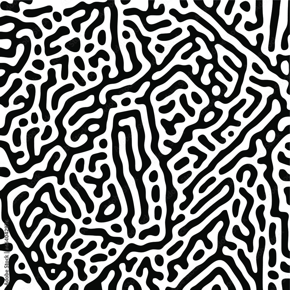 Turing Pattern Seamless Black Background