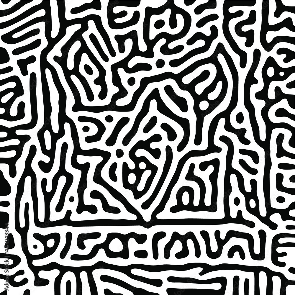 Turing Pattern Seamless Black Background