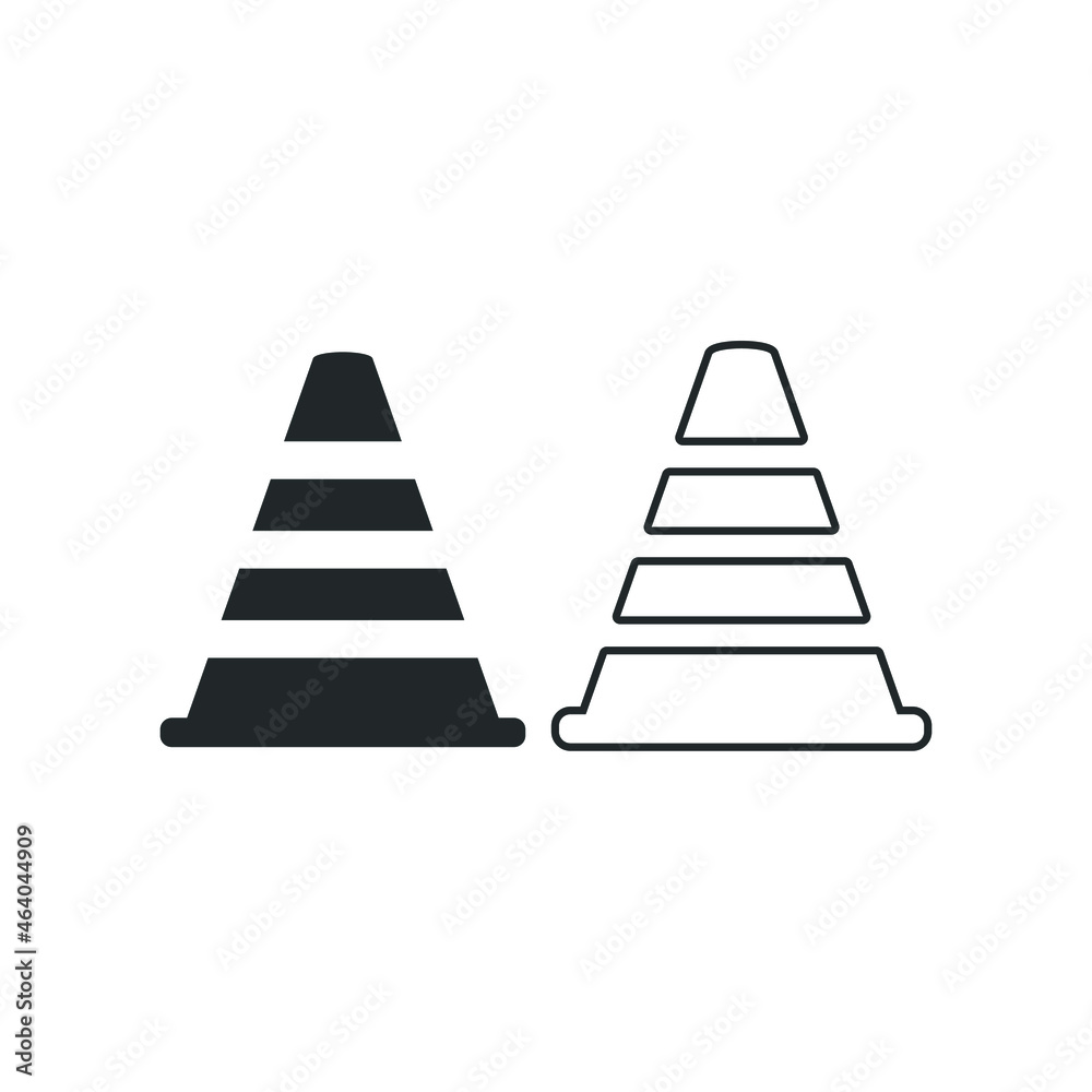 Traffic_cone set vector icons illustration signs Traffic_cone set vector icons illustration signs