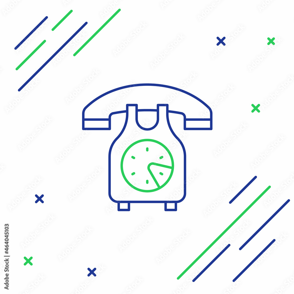Line Telephone handset icon isolated on white background. Phone sign. Colorful outline concept. Vector Line Telephone handset icon isolated on white background. Phone sign. Colorful outline concept. Vector