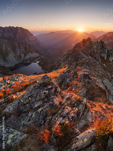 Fototapeta Naklejka Na Ścianę i Meble -  Mountain sunset autumn Tatra landscape, Slovakia and Poland