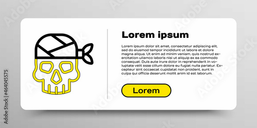 Line Pirate captain icon isolated on white background. Colorful outline concept. Vector