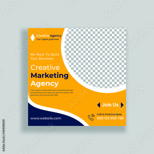 Modern digital marketing agency Instagram post or social media banner or post template vector