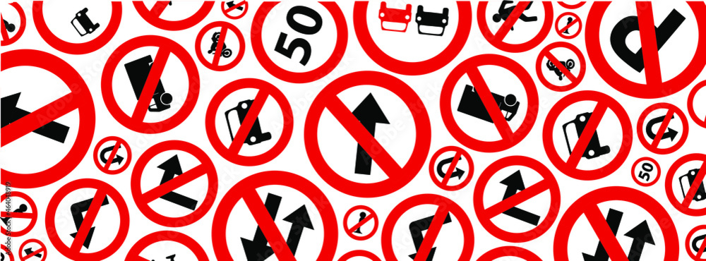 pattern with red traffic sign pattern with red traffic sign
