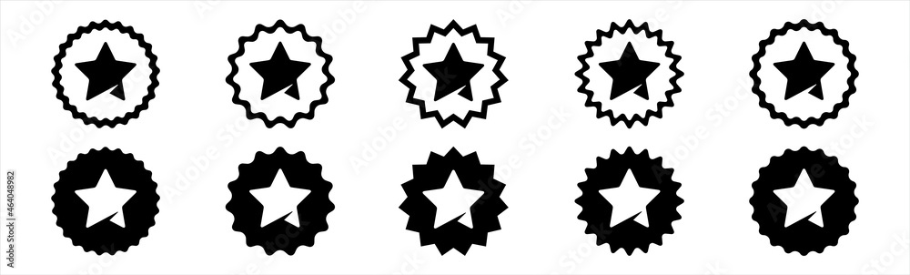 Star Quality Badge icons set, Premium star badge vector illustration. Star Quality Badge icons set, Premium star badge vector illustration.