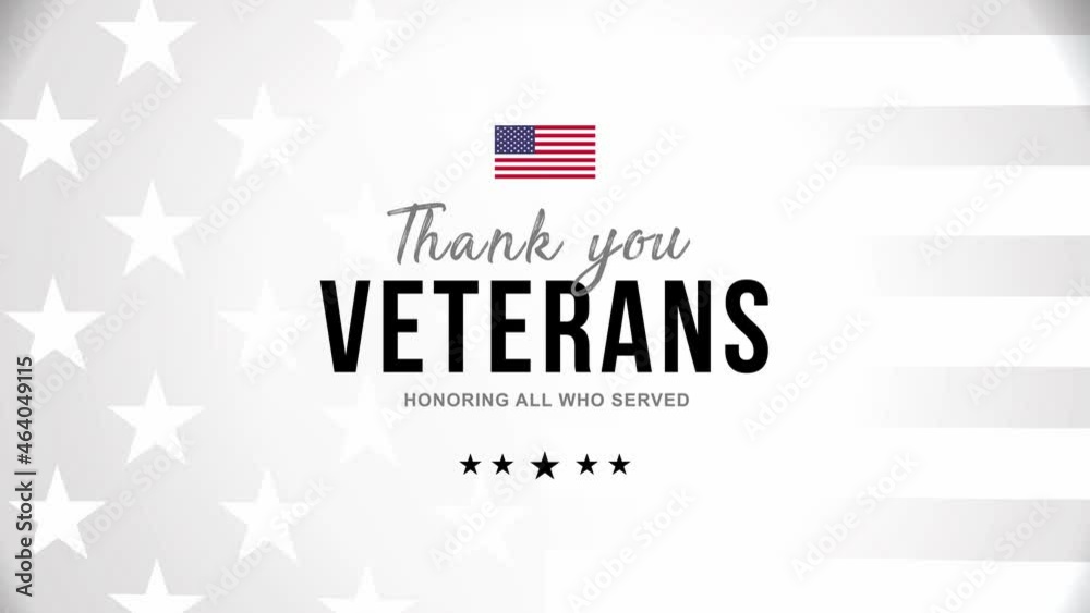 Happy Veterans day. Thank you Veterans for your service. Honoring all who served. American flag on the back