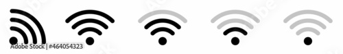 Wi-fi icon set. Internet Connection. Signal Icon. Wireless and wifi icon or wi-fi icon sign for remote internet access. Vector illustration