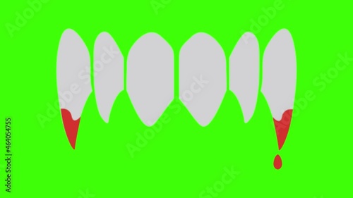 2D animated illustration of teeth on a green screen