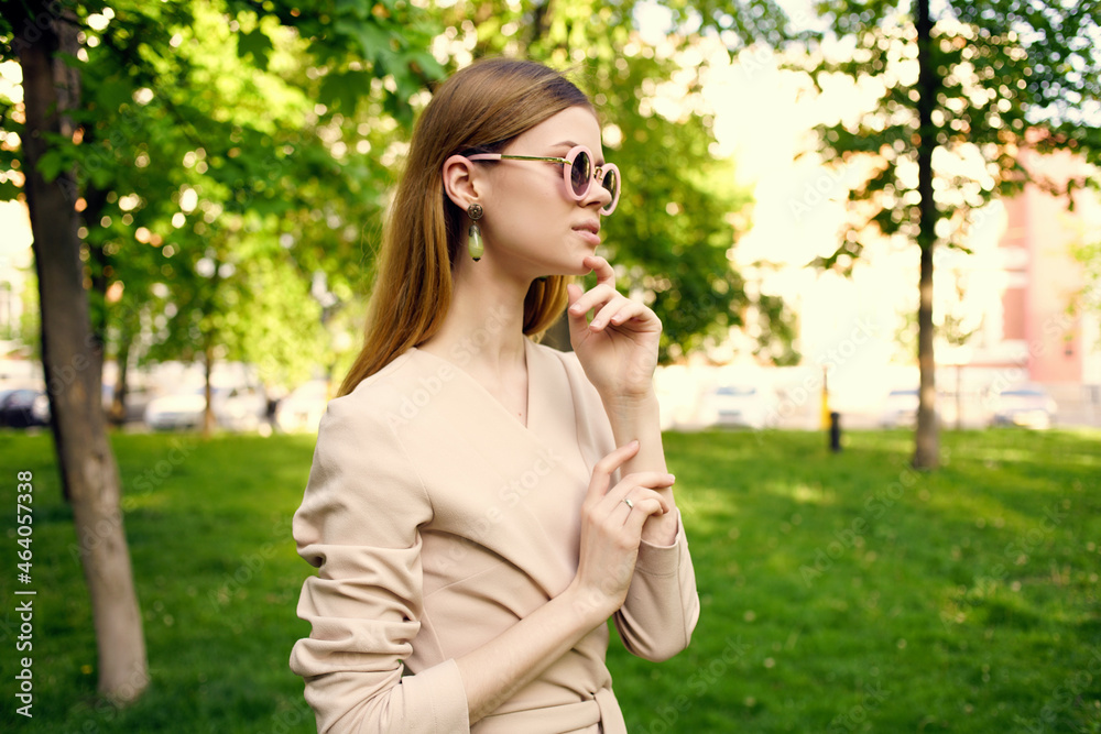 beautiful woman walk in the park this summer model beautiful woman walk in the park this summer model