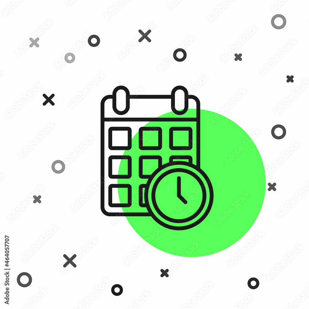 Black line Carton cardboard box and fast time delivery icon isolated on white background. Box, package, parcel sign. Delivery and packaging. Vector Black line Carton cardboard box and fast time delivery icon isolated on white background. Box, package, parcel sign. Delivery and packaging. Vector