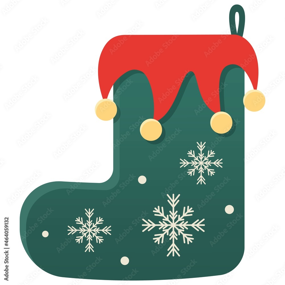 green christmas stocking sock with snowflakes green christmas stocking sock with snowflakes