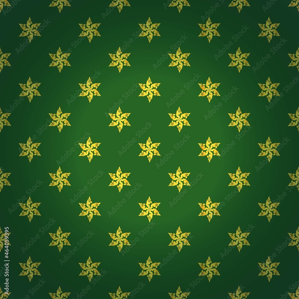 Gold stars design pattern with green background Gold stars design pattern with green background
