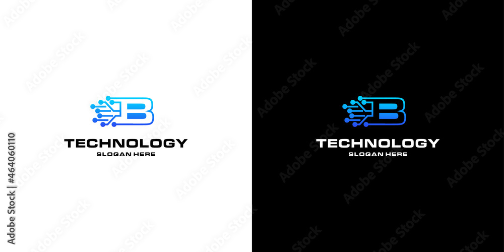 Letter B technology NFTs logo design